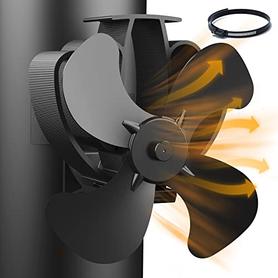 LIENBACHER Ventilateur de poêle à bois avec rotor pivotant Oszilo  (fonctionnement à la chaleur, métal, noir)