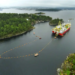 View of the Nexans Skagerrak/ our cable vessel. Aerial view.