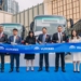 Guests cut the tape to anounce the utilization of Yutong electronic bus in Macao