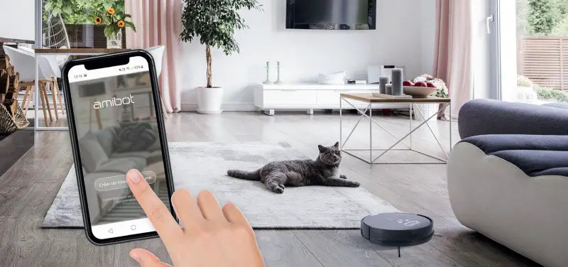 Amibot H20 connect : un robot aspirateur-laveur adapté aux animaux de compagnie 4