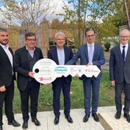 Remise des clefs de la centrale géothermique du quartier Pleyel