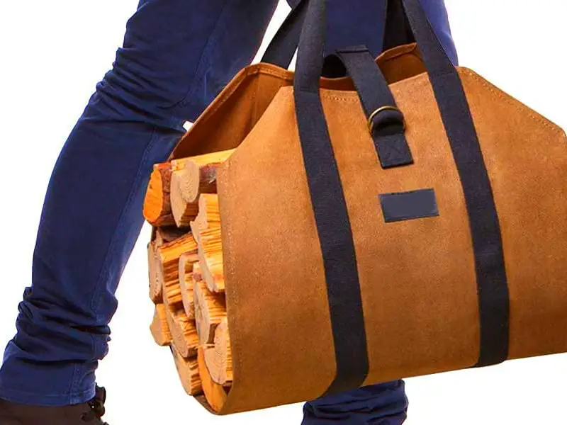 Sac De Transport Pour Bois De Chauffage - En Toile Et Oxford, Avec Poignées, Pour Cheminée, Camping, Rangement