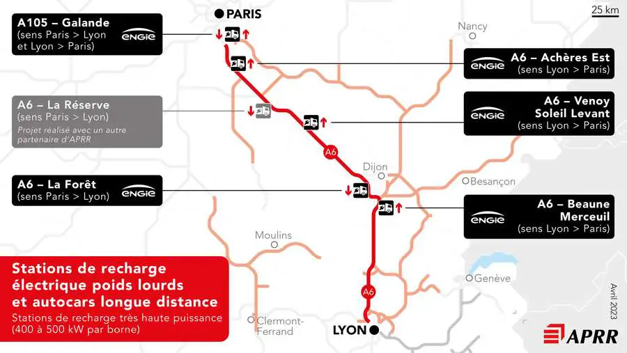 Premier réseau de recharge 100% électrique pour poids lourds Paris-Lyon 2