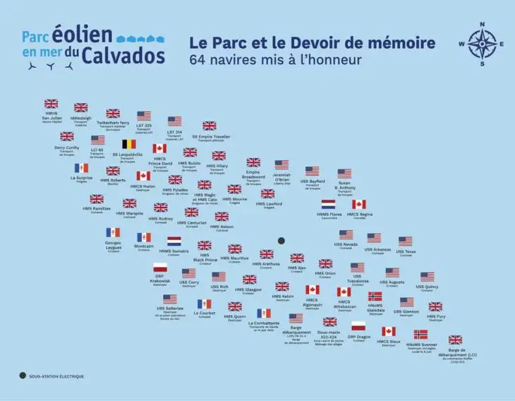 Le parc éolien en mer du Calvados rend hommage au Débarquement