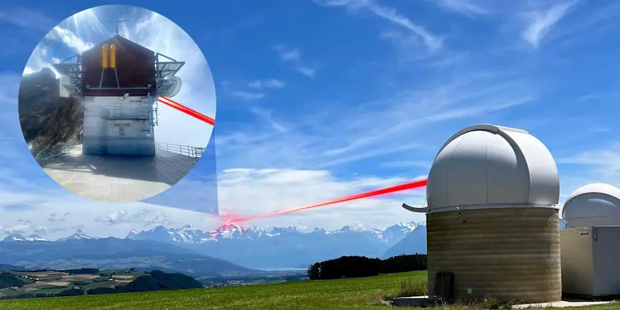  Les chercheurs ont testé la transmission de données par laser sur 53 kilomètres, du Jungfraujoch à Zimmerwald, près de Berne.