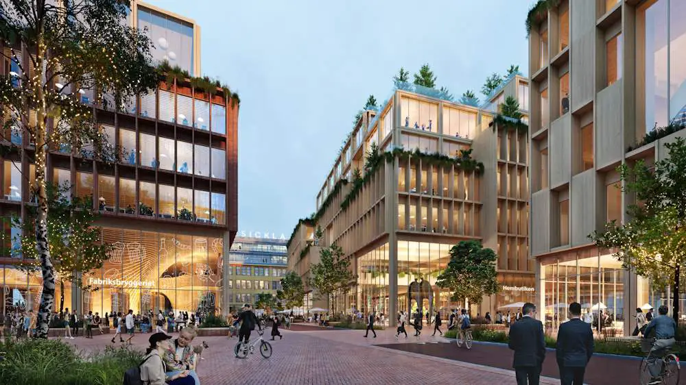 La plus grande construction urbaine en bois du monde (Stockholm Wood City) 4 Stockholm Wood City : Le futur éco-innovant du développement urbain