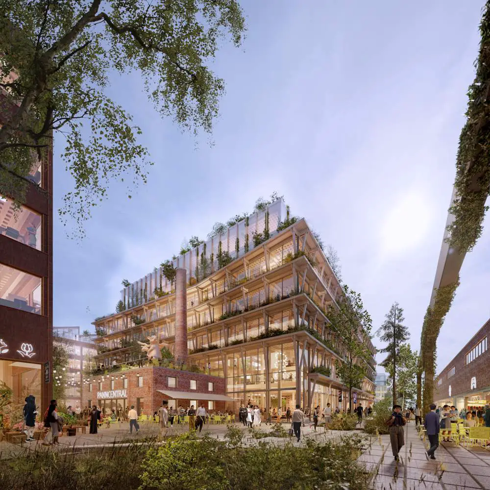 La plus grande construction urbaine en bois du monde (Stockholm Wood City) 2 Atrium Ljungberg façonne l'avenir avec Stockholm Wood City