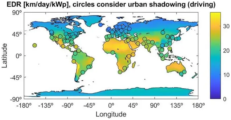 100 villes étudiées : le potentiel des véhicules solaires en milieu urbain 2