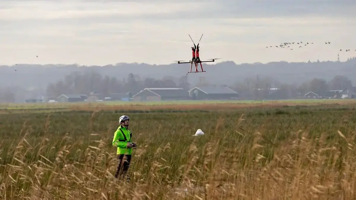 Protection des oiseaux : TenneT expérimente l'installation de balises par drone