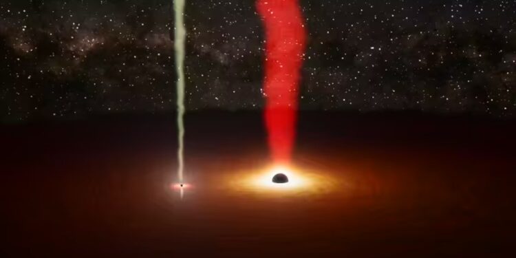 OJ287 : deux trous noirs géants, 18 milliards et 150 millions de fois plus massifs que le Soleil