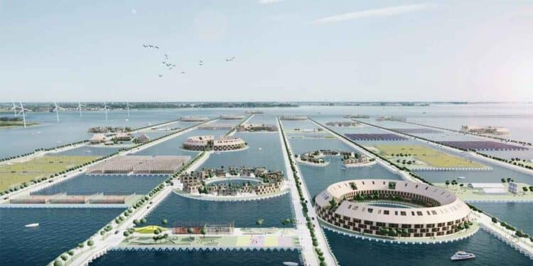 Éoliennes en fin de vie : une seconde chance comme bases d'îles flottantes