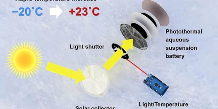 Une batterie intelligente défie le grand froid grâce à une technologie photothermique