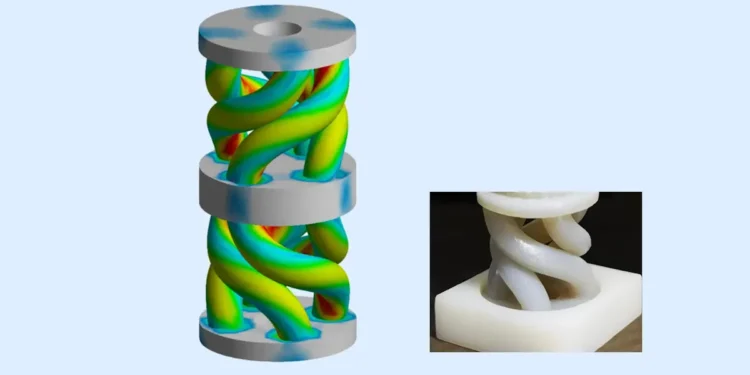 Métamatériaux : Des tiges très torsadées stockent de grandes quantités d'énergie