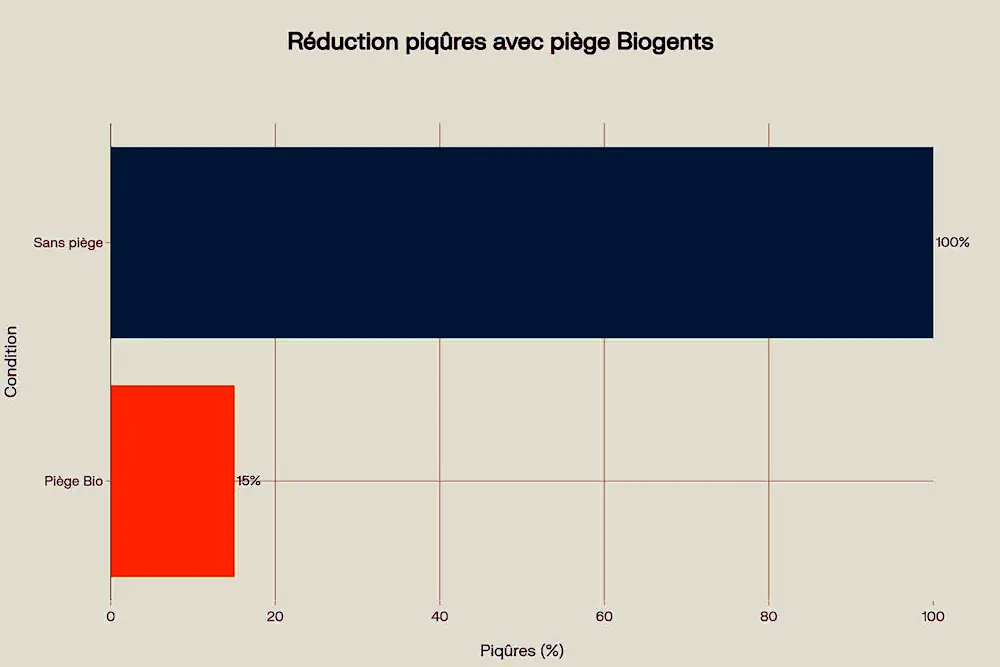 Impact d’un piège Biogents sur les piqûres