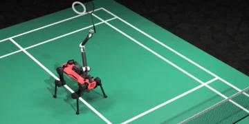 Comment les chercheurs suisses enseignent le badminton à un robot à quatre pattes