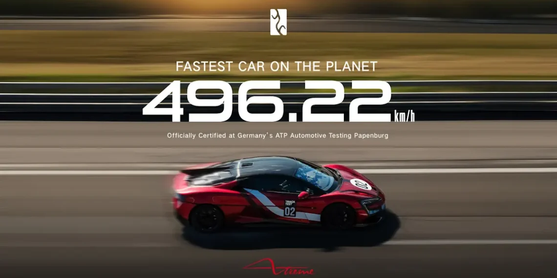 En Allemagne, la BYD U9 Xtreme établit le record absolu de vitesse à 496,22 km/h