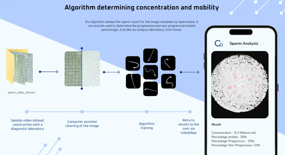 AI-Algorithme déterminant les paramètres essentiels du sperme pour le suivi de la contraception