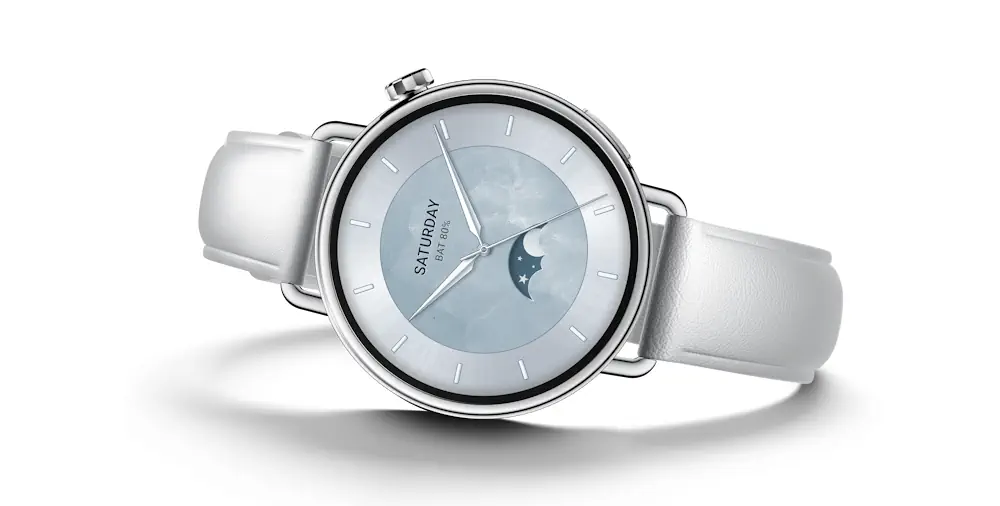 Watch S4 - 41 mm en sept coloris - ici en bracelet cuir blanc