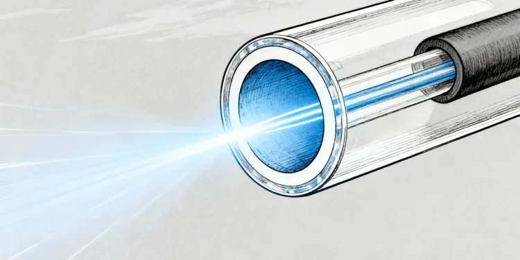 Cette fibre creuse transmet les données 47% plus rapidement que l'actuelle