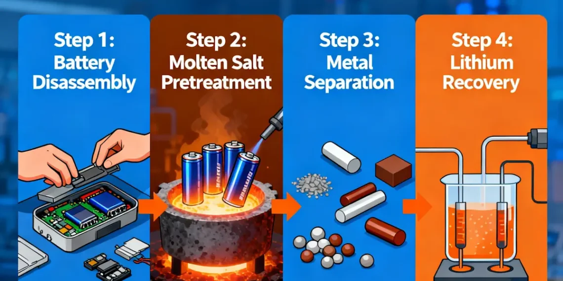 Une nouvelle méthode à base de sels fondus donne une seconde vie aux vieilles batteries au lithium