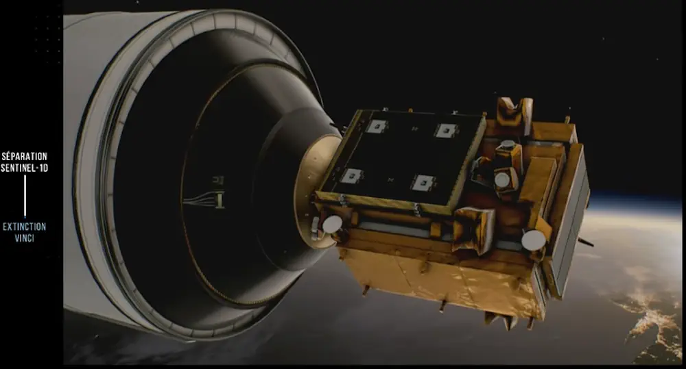 Le satellite Sentinel-1D, juste avant la séparation.