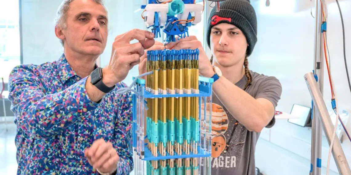 Cette machine à tricoter fabrique des objets solides en 3D