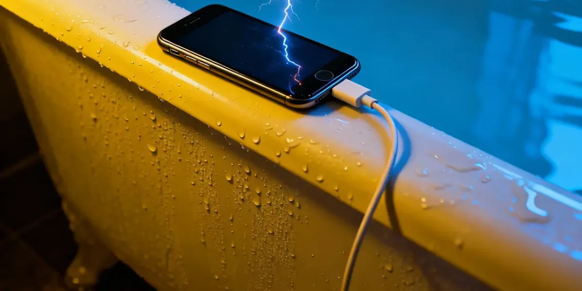 Attention à l'électrocution avec votre téléphone portable