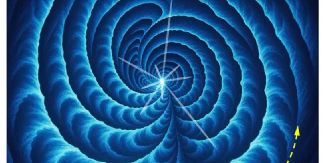 Illustration conceptuelle du cadre des chocs convergents empilés (SCS). Chaque phase de choc successive comprime le goudron.