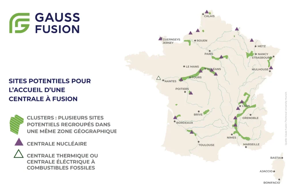 Sites potentiels pour l'accueil d'une centrale à fusion