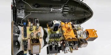 La charge utile : MAUVE se trouve en bas à gauche.