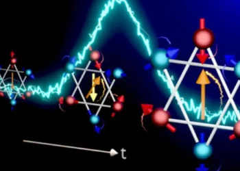 Schematic figure of rapid (~100 ps) non-thermal switching of magnetization in antiferromagnetic Mn 3 Sn (to be precise,