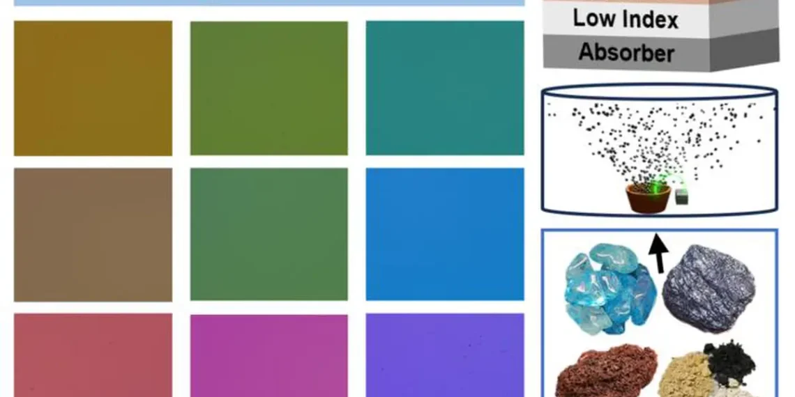 La fabrication de revêtements aux couleurs structurelles éclatantes à partir de minéraux naturels non traités et de poudres céramiques