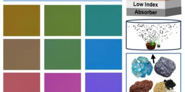 La fabrication de revêtements aux couleurs structurelles éclatantes à partir de minéraux naturels non traités et de poudres céramiques