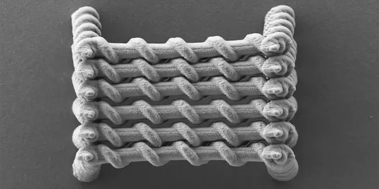 Image SEM des tubes magnétiques torsadés. 2025 EPFL/LMGN CC BY SA