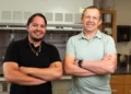 From left, graduate student Ian Campbell and Michael Shatruk, a professor in the FSU Department of Chemistry and Biochem