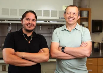 From left, graduate student Ian Campbell and Michael Shatruk, a professor in the FSU Department of Chemistry and Biochem