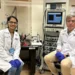 Dr Sheeja Navakkode and Prof Brian Kennedy, in the Healthy Longevity Translational Research Programme’s laboratory.