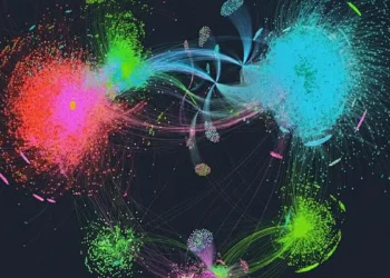 Représentation visuelle du CardioKG. L'image a été modifiée à l'aide de l'IA afin de lui donner la forme d'un cœur.