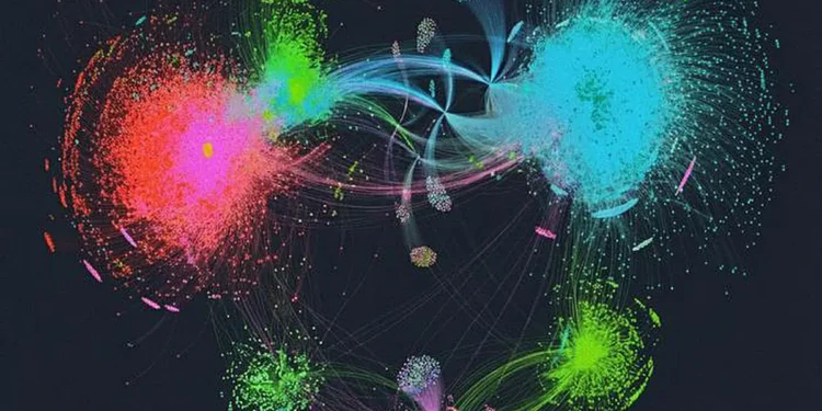 Représentation visuelle du CardioKG. L'image a été modifiée à l'aide de l'IA afin de lui donner la forme d'un cœur.