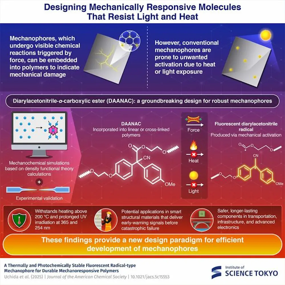 Ce nouveau mécanophore pourrait contribuer à prévenir les défaillances matérielles catastrophiques en fournissant une alerte précoce en cas de dommages mécaniques.