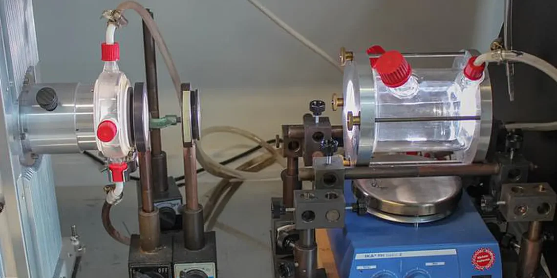 Photoreactor at TROPOS for laboratory studies on processes in the atmospheric liquid phase – i.e. in water-containing pa