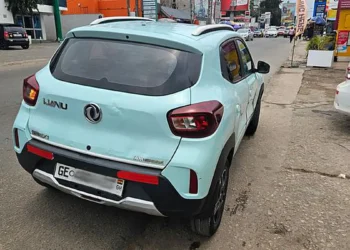 Electric vehicle taxi in Accra, Ghana. 