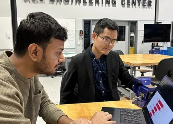 Tao Ye and Rabbi Sikder are discussing their research