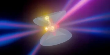 Artistic impression of X-ray four-wave mixing – a technique that reveals how electrons interact with each other or with