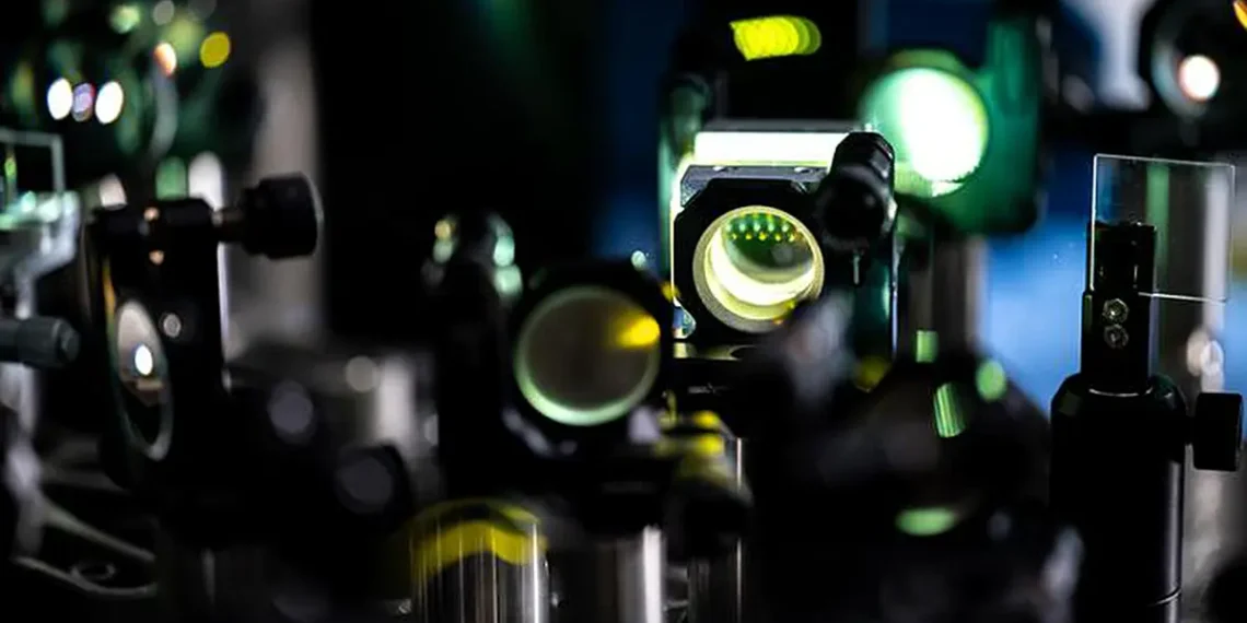 Using complex experimental set-ups, the researchers study the extremely fast movements of electrons in solids with laser