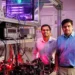 Sandia National Laboratories scientists Saaketh Desai, left, and Prasad Iyer, modernized an optics lab with a team of ar