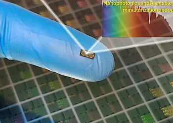 Resting on a fingertip, this miniature sensor replaces bulky laboratory equipment by using photon-trapping surface nanos