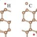 Structural configuration of a hydrogen atom within a diamond crystal