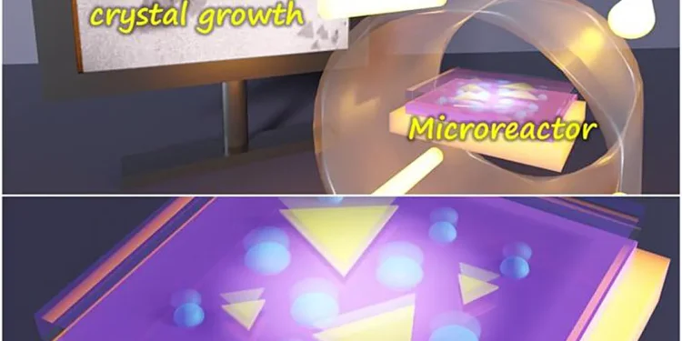 Researchers captured real-time images of monolayer two-dimensional semiconductors growing inside a microreactor, reveali