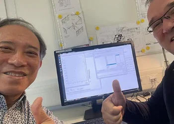 Yoshiteru Maeno and Rustem Khasanov at the muon facility immediately after discovering that the previous measurement met